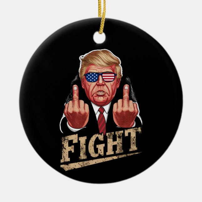 Adorno De Cerámica Trump lucha contra la vendimia retro electoral est (Frente)