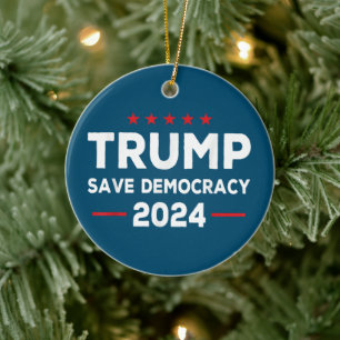 Adorno De Cerámica Trump salva la democracia Trump 2024