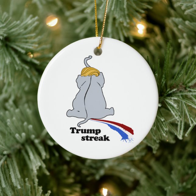Adorno De Cerámica Trump Streak — Diseño Anti-Trump - Político - (Árbol)
