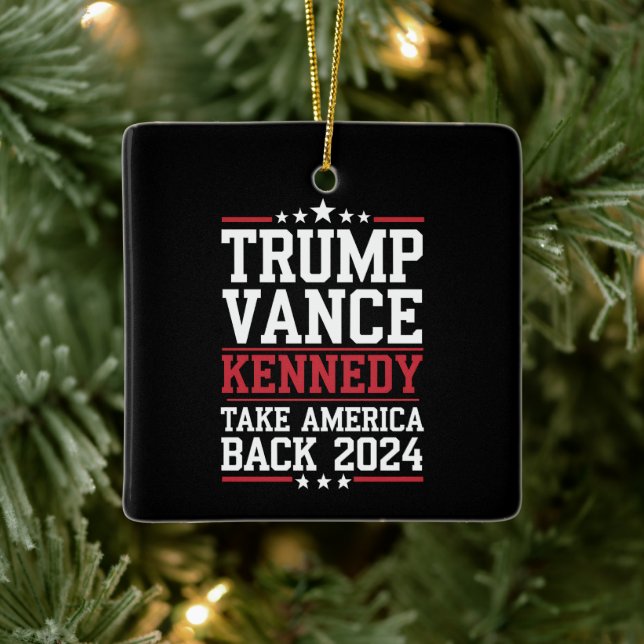 Adorno De Cerámica Trump Vance Kennedy recuperará a Estados Unidos (Árbol)