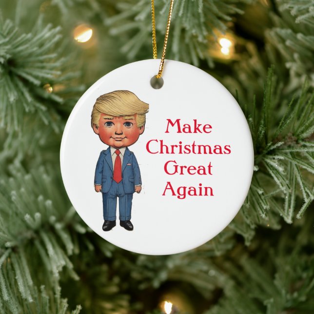 Adorno De Cerámica Trump vuelve a hacer grandes Navidades (Árbol)