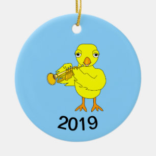 Adorno De Cerámica Trumpet Chick