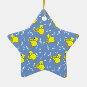 Adorno De Cerámica Trumpet Chick Music Notes