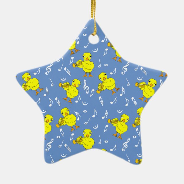 Adorno De Cerámica Trumpet Chick Music Notes (Atrás)