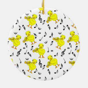 Adorno De Cerámica Trumpet Chick Music Notes