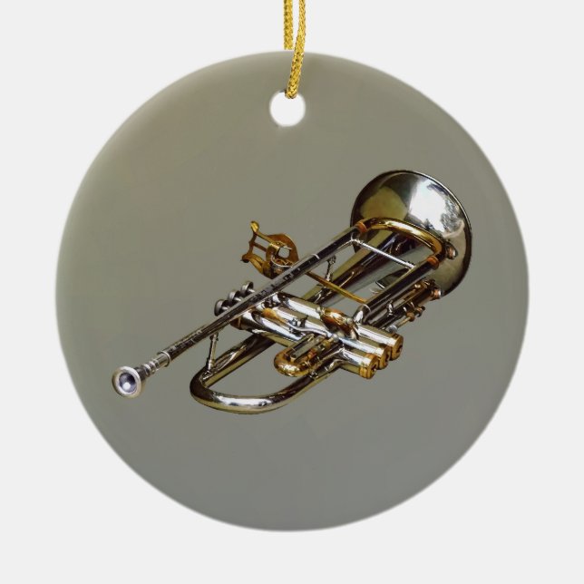 Adorno De Cerámica Trumpet con Lyre (Frente)