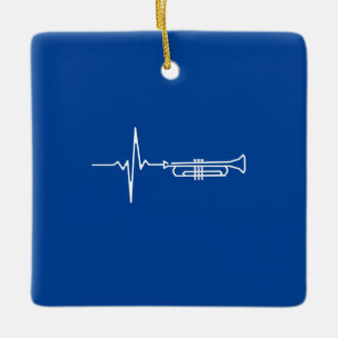Adorno De Cerámica Trumpet Heartbeat Trumpet Player Regalo
