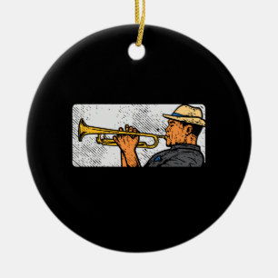 Adorno De Cerámica Trumpet Player Retro Trumpet Jazz Music