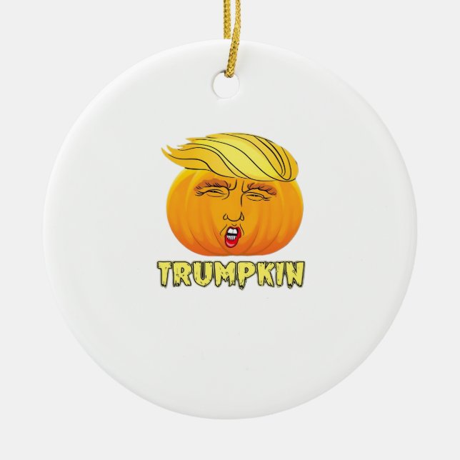 Adorno De Cerámica Trumpkin - Calabaza buena asustadiza (Frente)