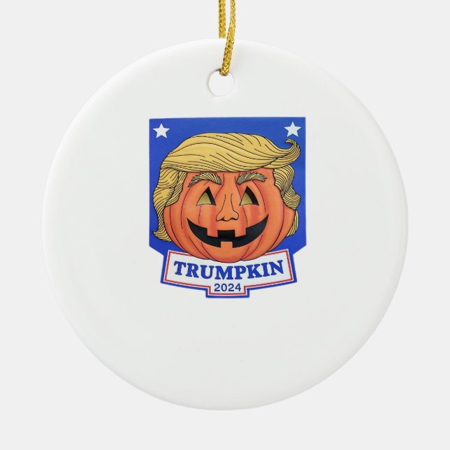 Adorno De Cerámica Trumpkin Classic - Cita divertida de Halloween (Frente)