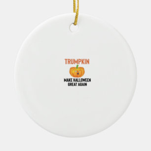 Adorno De Cerámica Trumpkin de Halloween - Gráfica divertida de calab