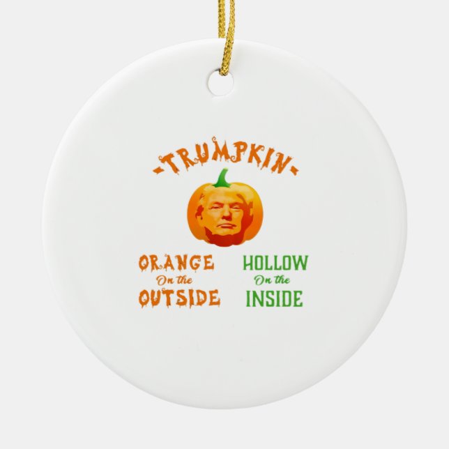 Adorno De Cerámica Trumpkin Funny Halloween Classic (Frente)