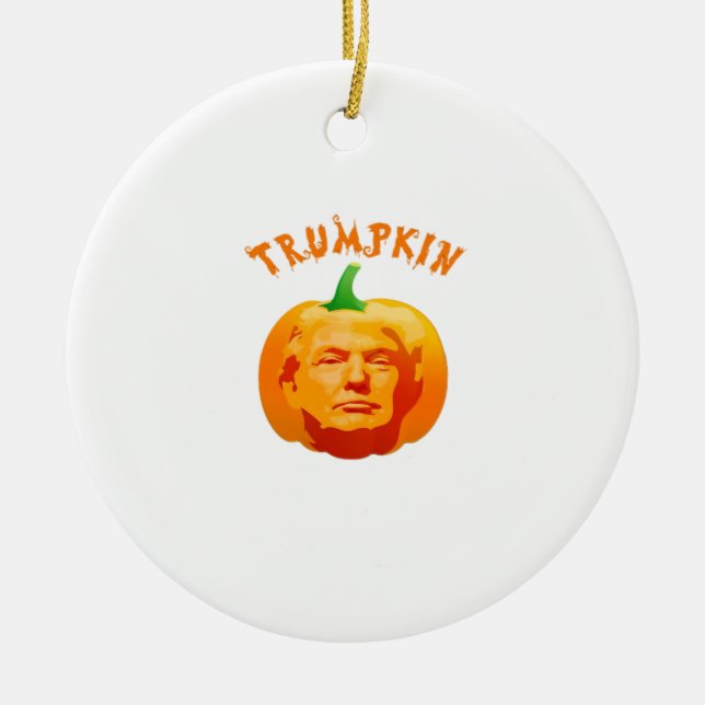 Adorno De Cerámica Trumpkin Funny Halloween - Spooky Parody Edition (Frente)