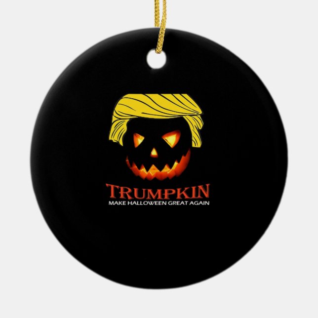 Adorno De Cerámica Trumpkin hace que Halloween sea grande de nuevo cl (Frente)