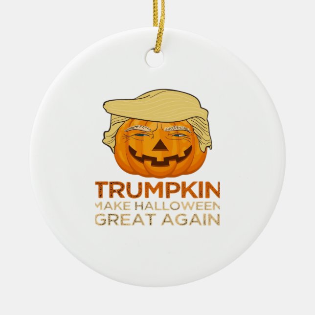 Adorno De Cerámica Trumpkin Halloween Funny Classic (Frente)