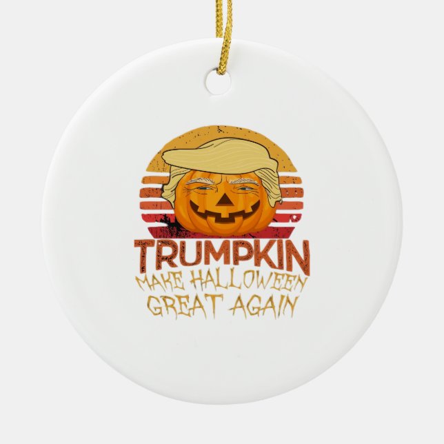 Adorno De Cerámica Trumpkin Halloween Funny Classic (Frente)