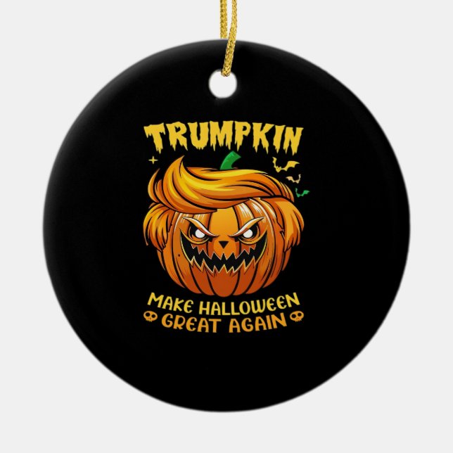 Adorno De Cerámica Trumpkin Halloween: Haz que Halloween vuelva a ser (Frente)