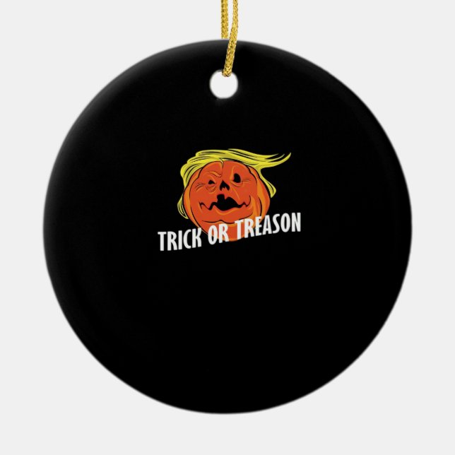 Adorno De Cerámica Trumpkin - Halloween Trick O TReason (Frente)