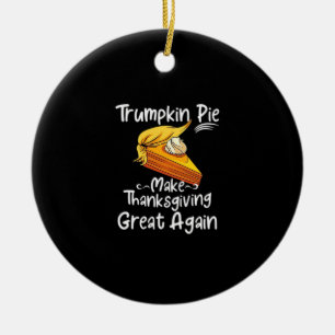 Adorno De Cerámica Trumpkin Pie hace grande el día de Acción de Graci