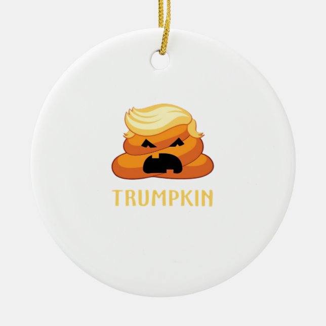 Adorno De Cerámica Trumpkin Poop Funny Halloween (Frente)