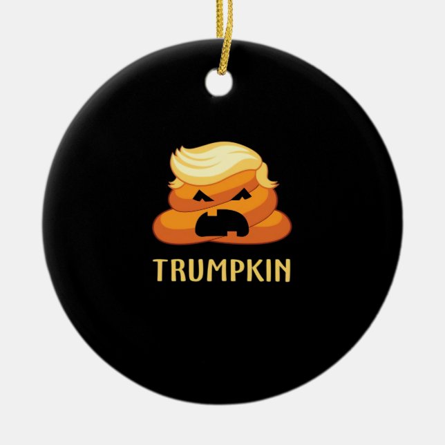 Adorno De Cerámica Trumpkin Poop Funny Halloween (Frente)