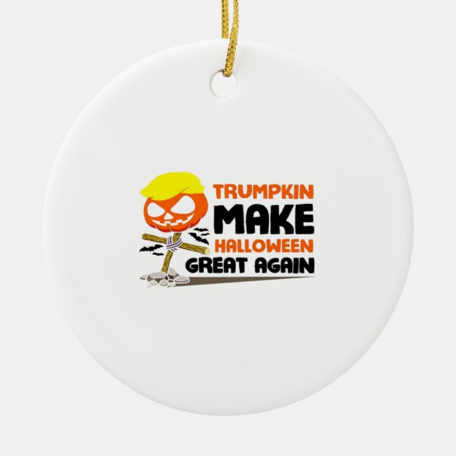 Adorno De Cerámica Trumpkin Pumpkin Halloween Classic (Frente)