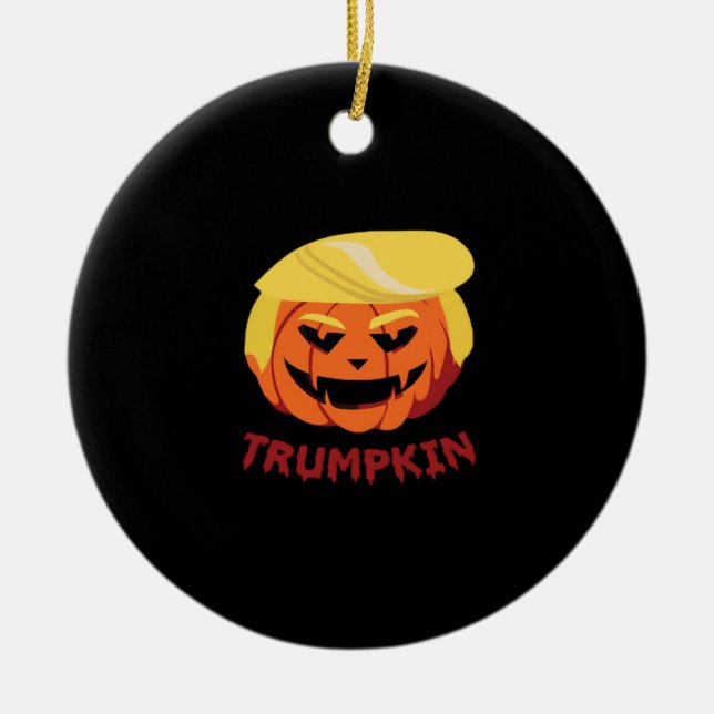 Adorno De Cerámica Trumpkin Scary Halloween Gift Classic (Frente)