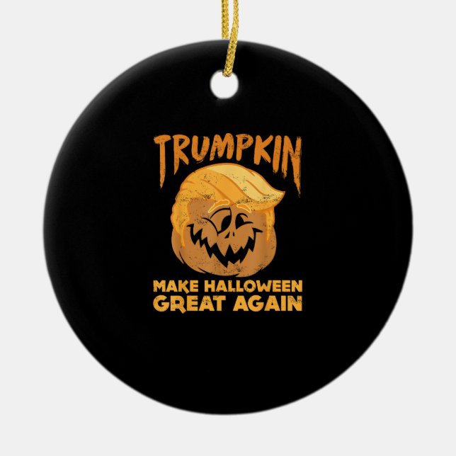 Adorno De Cerámica Trumpkin vuelve a hacer de Halloween una gran polí (Frente)