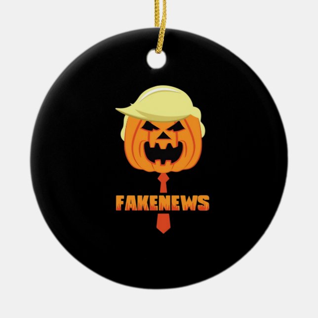 Adorno De Cerámica Trumpkin vuelve a hacer grande a Halloween (Frente)