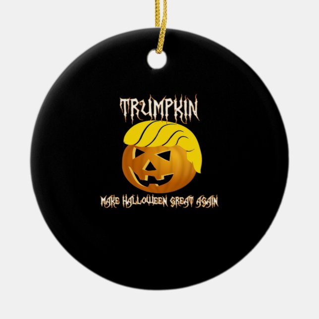 Adorno De Cerámica Trumpkin vuelve a hacer grande a Halloween (Frente)