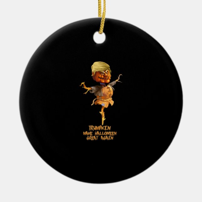 Adorno De Cerámica Trumpkin vuelve a hacer grande a Halloween (Frente)