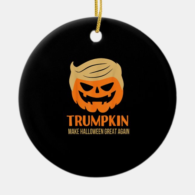 Adorno De Cerámica Trumpkin vuelve a hacer grande a Halloween (Frente)