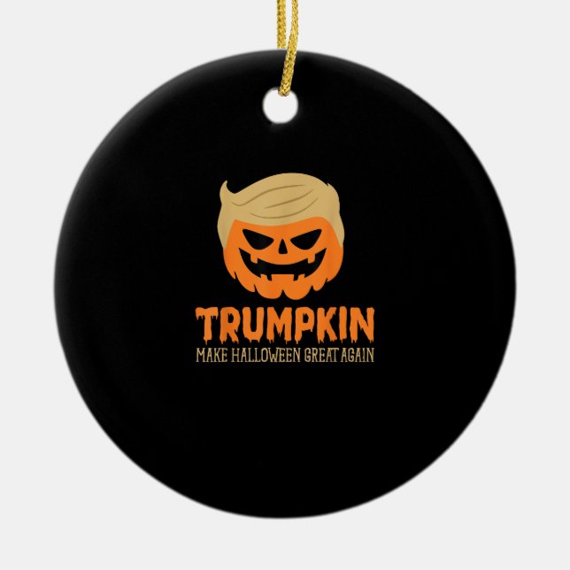Adorno De Cerámica Trumpkin vuelve a hacer grande a Halloween (Frente)