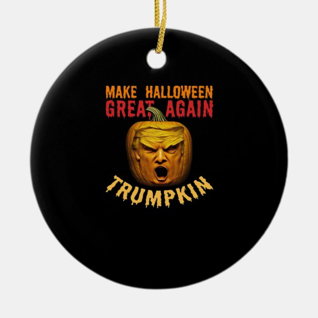Adorno De Cerámica Trumpkin vuelve a hacer grande a Halloween - Funny (Frente)