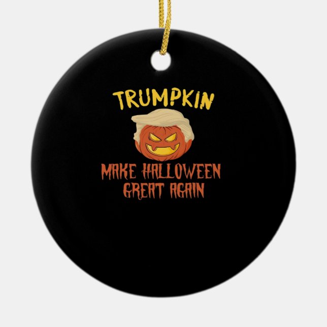 Adorno De Cerámica Trumpkin vuelve a hacer grande a Halloween - Graci (Frente)