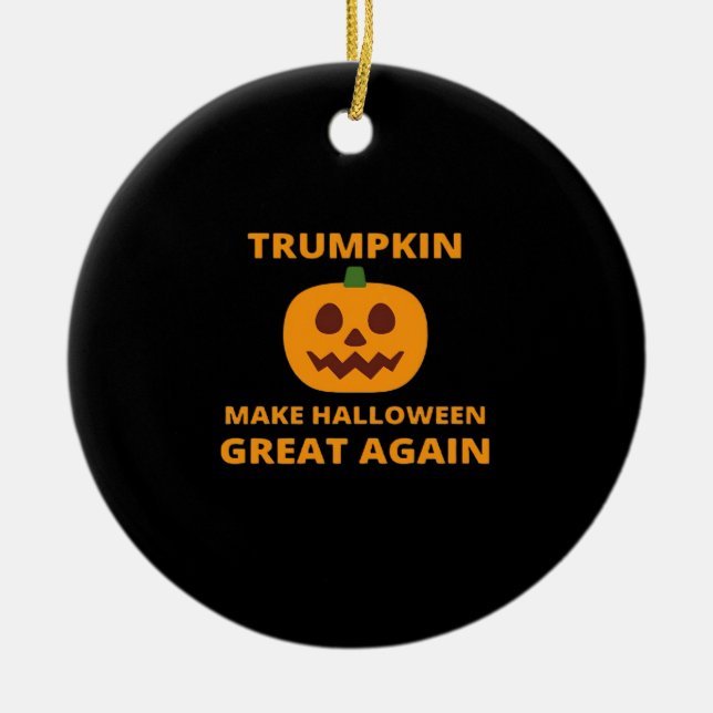Adorno De Cerámica Trumpkin vuelve a hacer grande a Halloween, Trumpk (Frente)