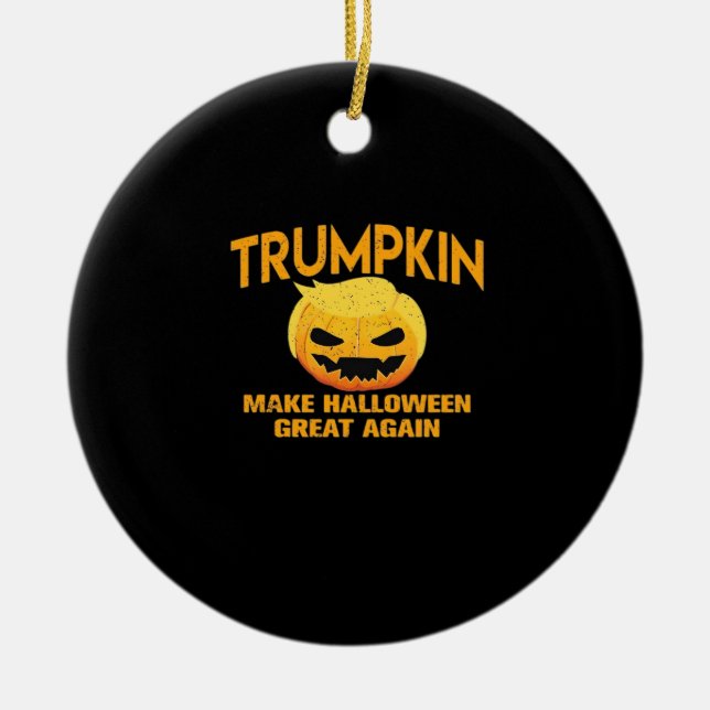 Adorno De Cerámica Trumpkin vuelve a hacer que Halloween sea grande - (Frente)