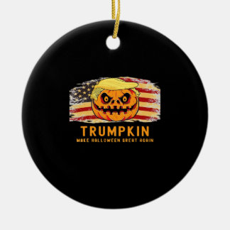 Adorno De Cerámica Trumpkin vuelve a hacer que Halloween sea grande y