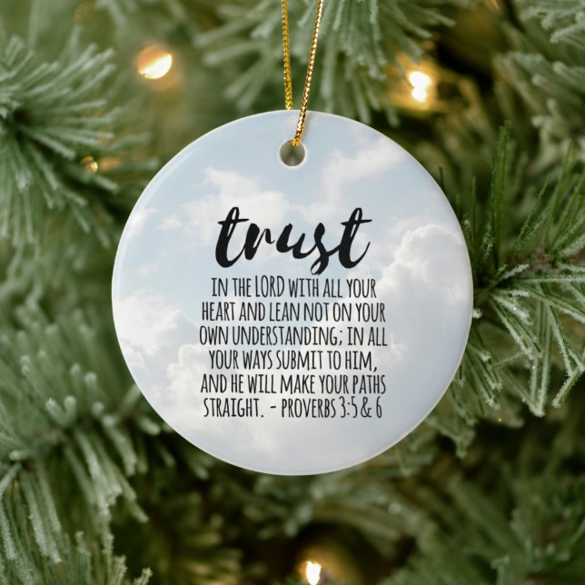 Adorno De Cerámica Trust in the Lord Proverbs 3:5-6 (Árbol)