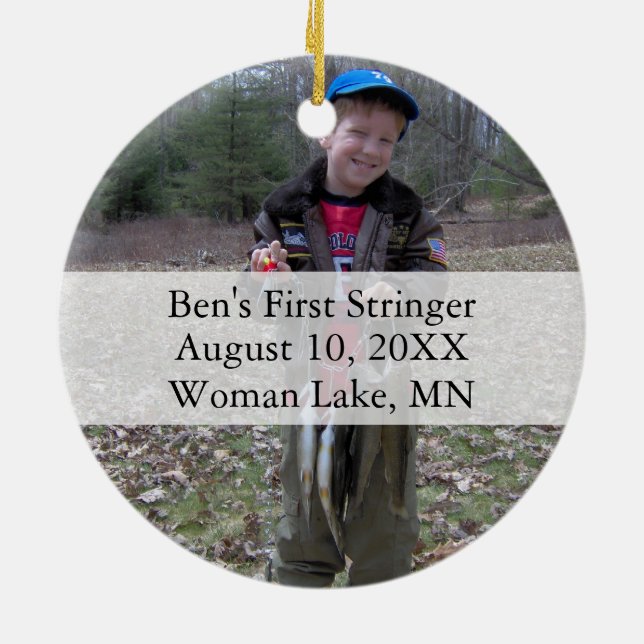 Adorno De Cerámica Tu foto de pez récord (Atrás)