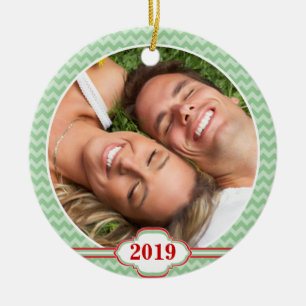 Adorno De Cerámica Tu foto pájaros rojos giran árbol navideño