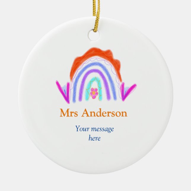 Adorno De Cerámica Tu mensaje e añadimos el nombre de texto maestro a (Frente)