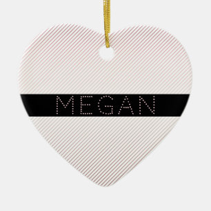 Adorno De Cerámica Tu nombre   Rayas de ormbre Rosa delgadas y sublte