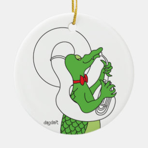 Adorno De Cerámica Tuba de caimán