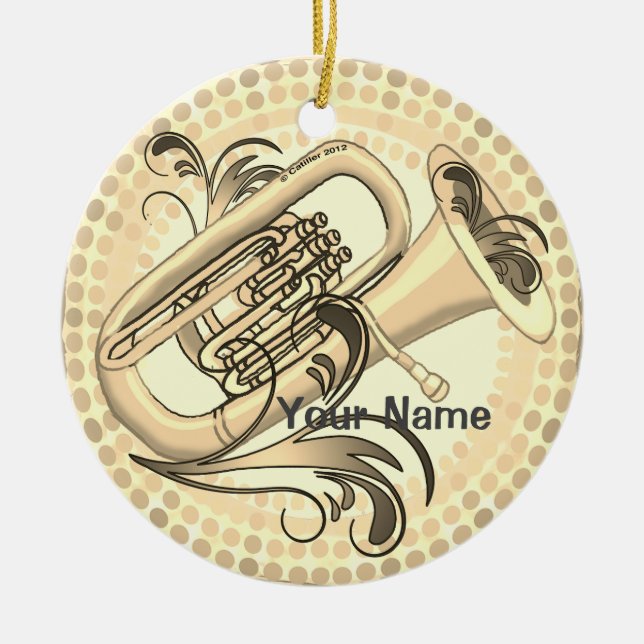Adorno De Cerámica Tuba Rhythm Ornament (Frente)