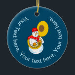 Adorno De Cerámica Tuba Snowman<br><div class="desc">Un jugador de sousaphone de muñeca de nieve con bufanda con notas musicales es un divertido diseño musical de invierno para músicos de bajos bronce,  profesores de música y estudiantes de coro tuba,  concierto y banda de marcha.</div>