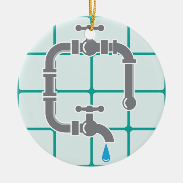 Adorno De Cerámica Tubo de la fontanería (Frente)