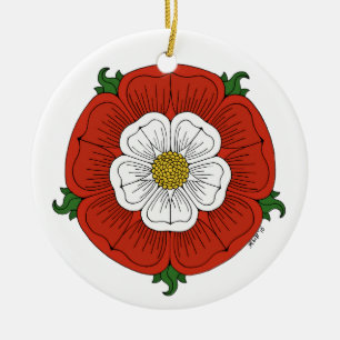 Adorno De Cerámica Tudor Rosa