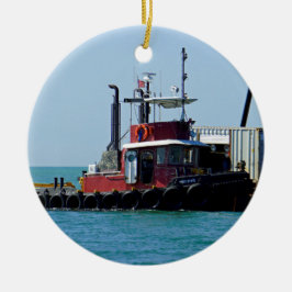 Adorno De Cerámica Tug en el trabajo