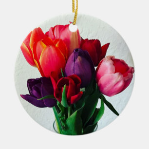 Adorno De Cerámica Tulip Bouquet de primavera